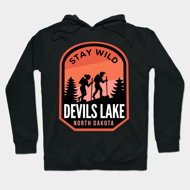 Devils Lake North Dakota Hiking in Nature Hoodie by HalpinDesign